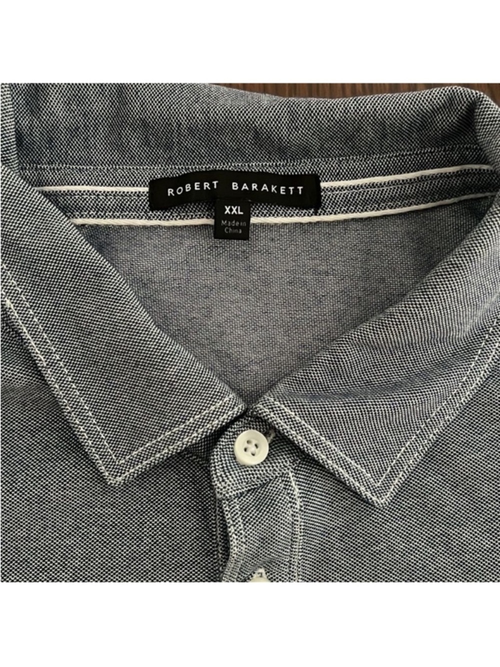 2 Bundle Robert Barakett Heather Polo Shirts - 1 Blue & 1 Gray. Size XXL - Picture 4 of 4